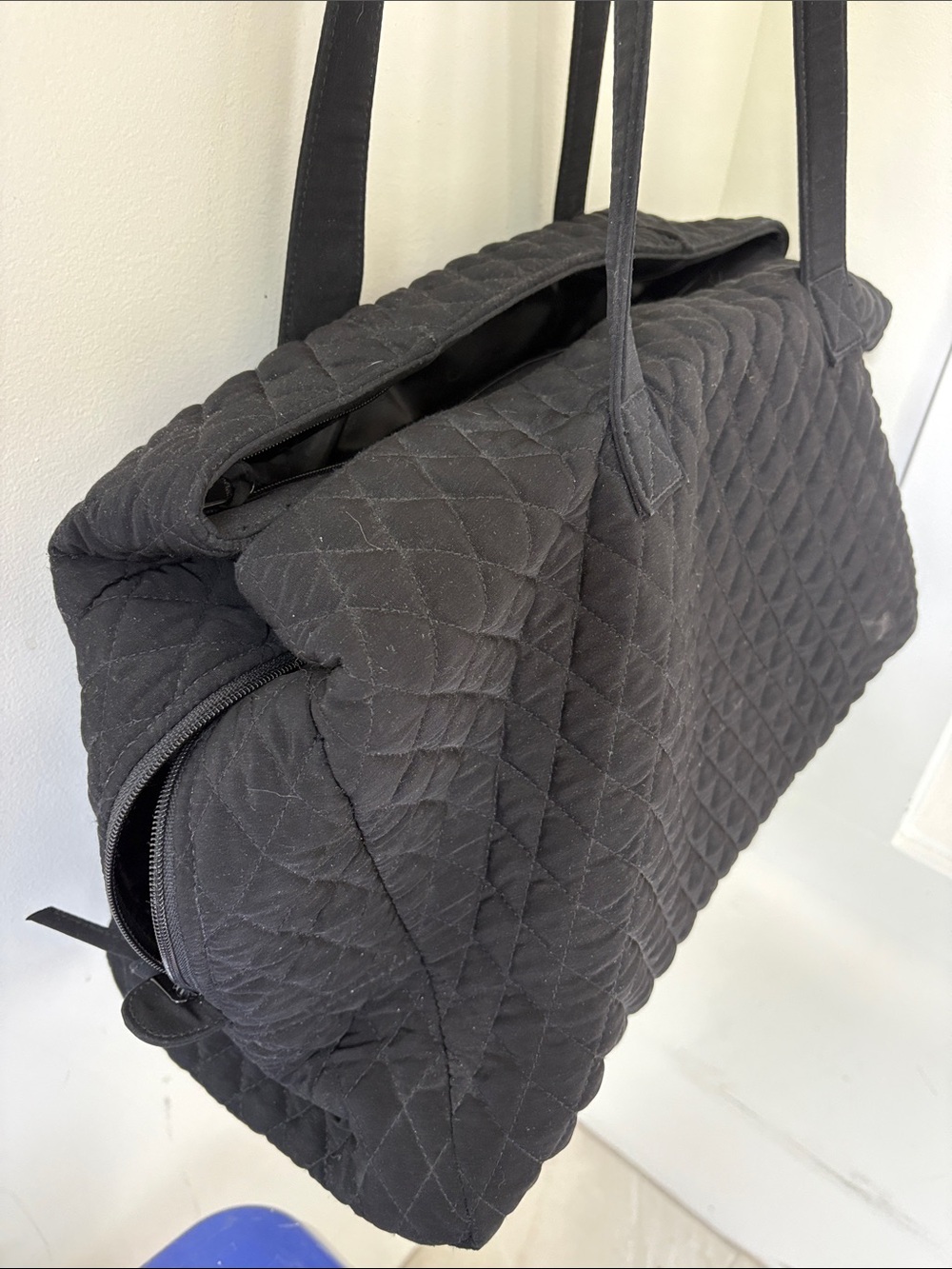 Vera Bradley Black Quilted Travel Bag with Gold Plaque - Picture 3 of 8